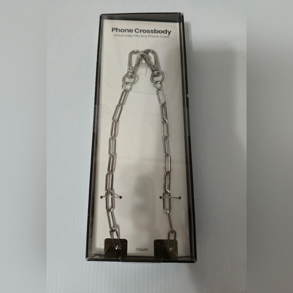 Silver Chain Phone Crossbody Universal Clasp Works With Any Phone Case